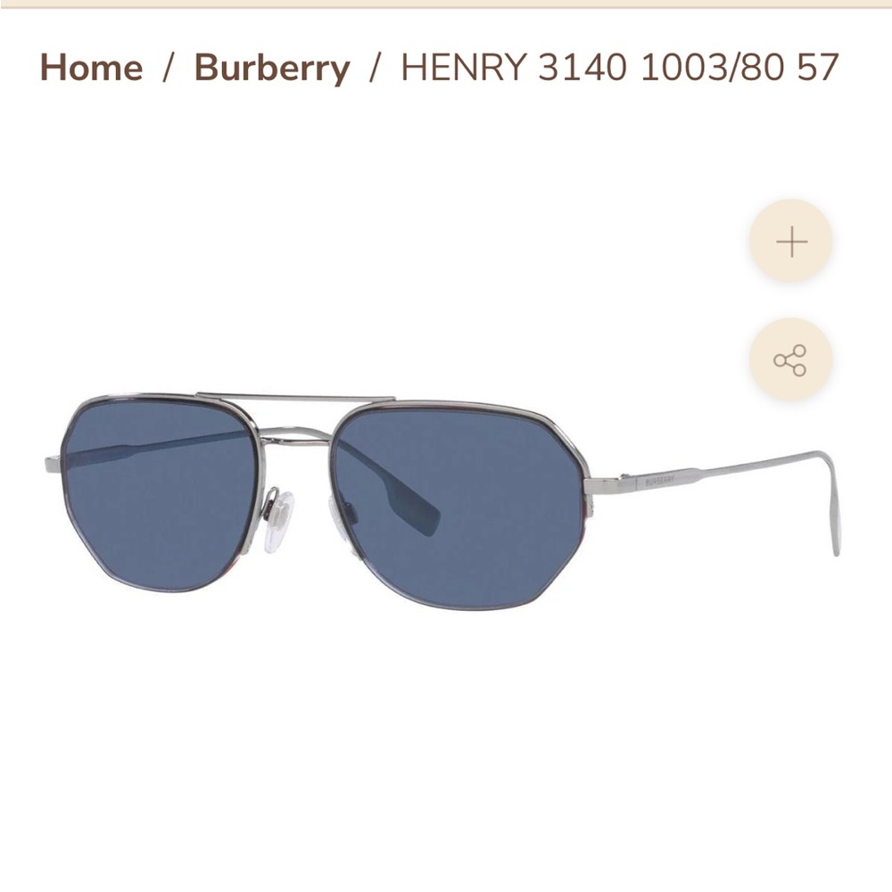 New Burberry B3140 1003/80 Men’s Sunglasses Blue Lenses and Silver Frame - Picture 13 of 15